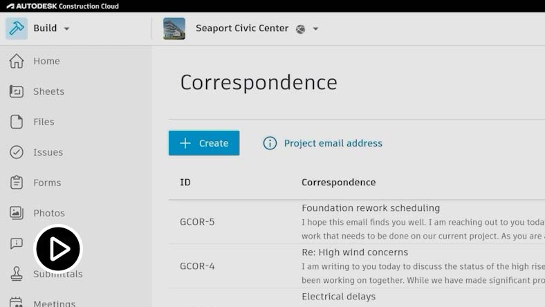 视频：BIM Collaborate 和 BIM Collaborate Pro 中的函件管理工作流概述